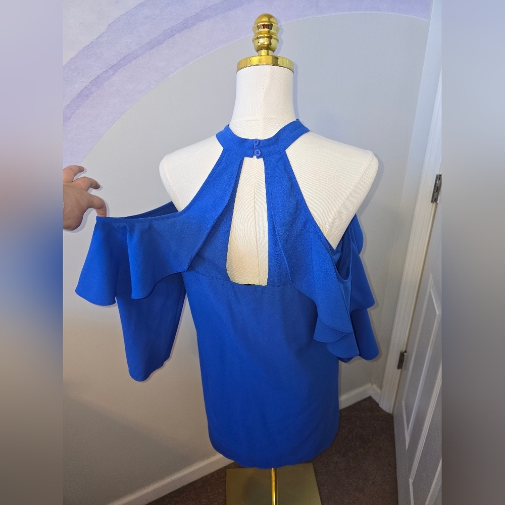 Karlie | Royal Blue | Cold Shoulder Dress | Large - Picture 4 of 6